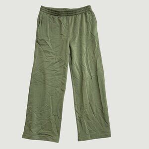 Max & Mia Women's XL Lightweight Wide-Leg Lounge Pants Olive Green M0511